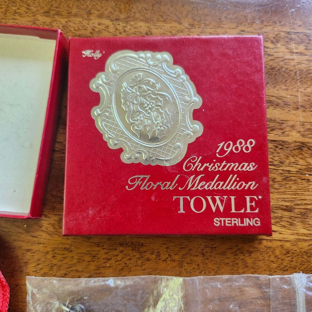 Towle Sterling 1988 & 1986 Christmas Floral Medallion & Floral Ornaments